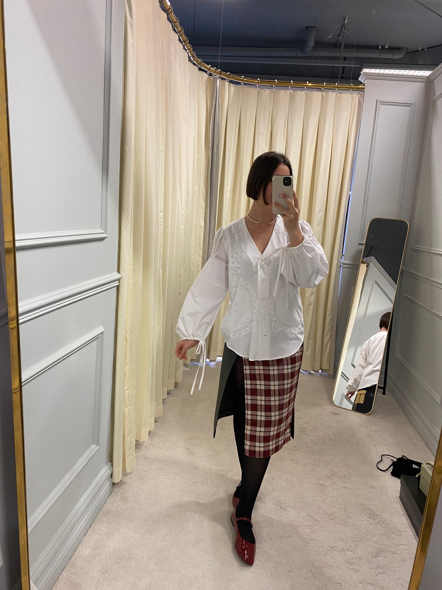 Íde Wrap Skirt Tartan/Grey UK 8