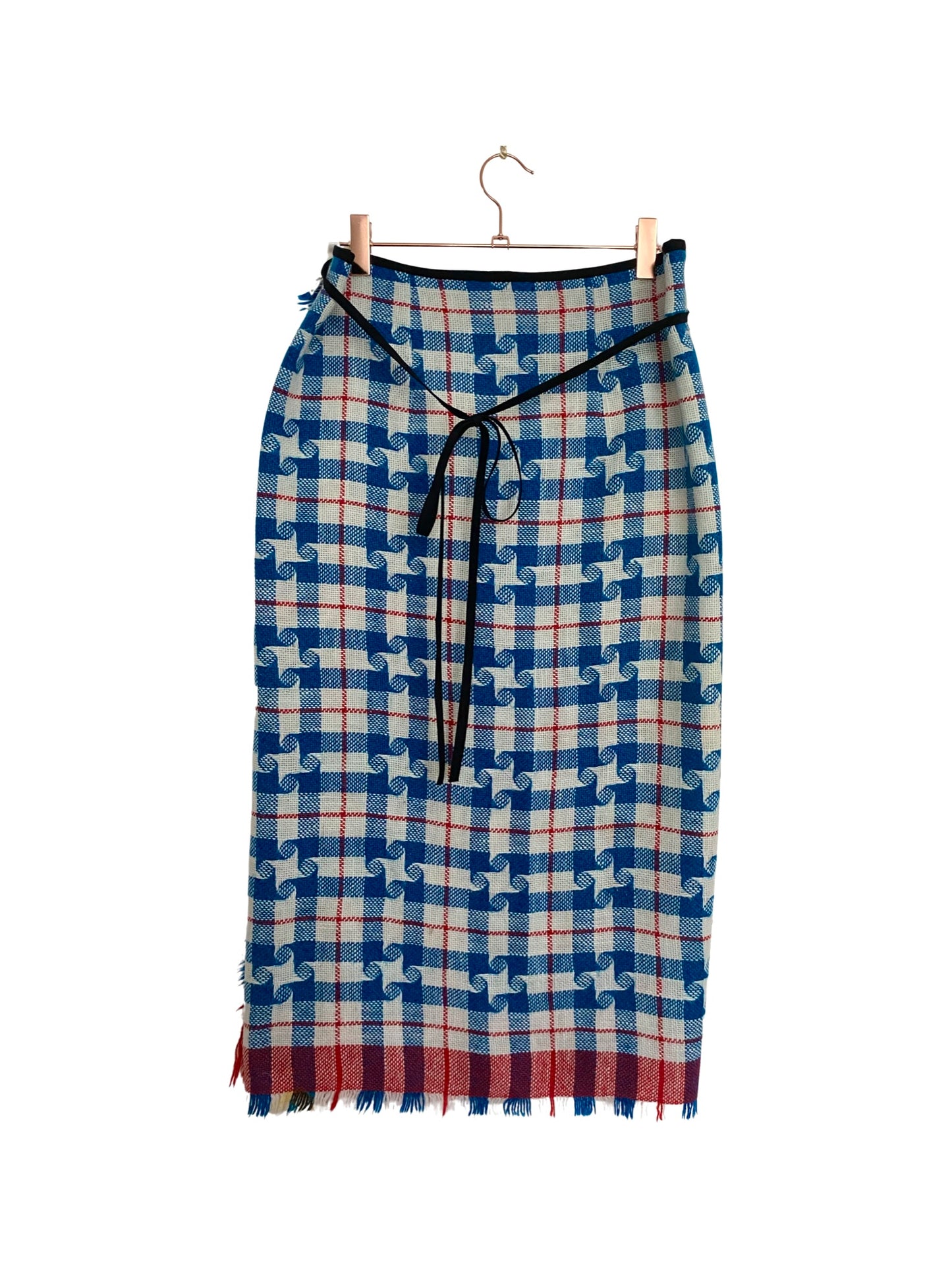Íde Blanket Wrap Skirt Blue/Red Swirls UK 12