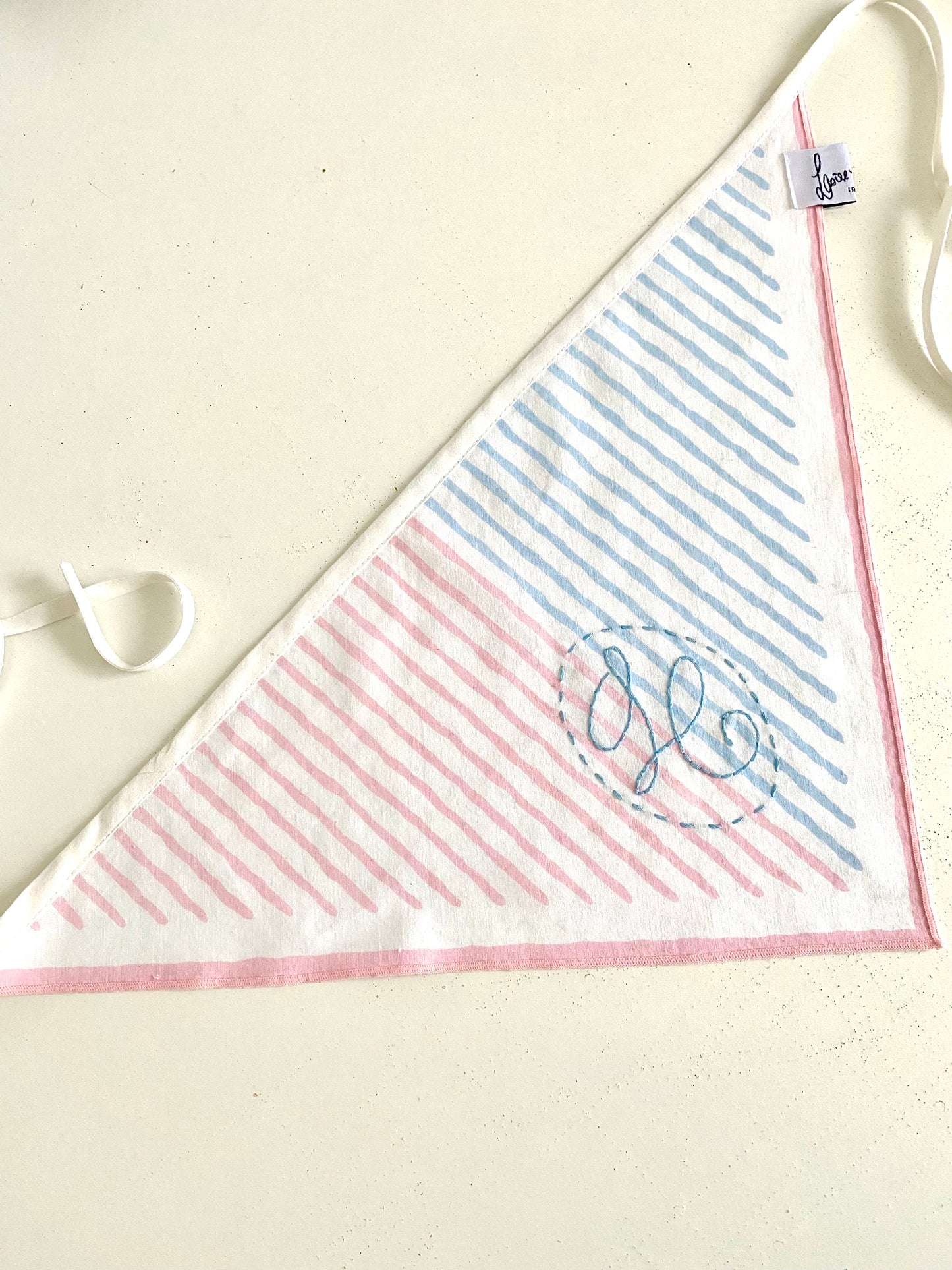 Candy Stripe Monogram Bandana
