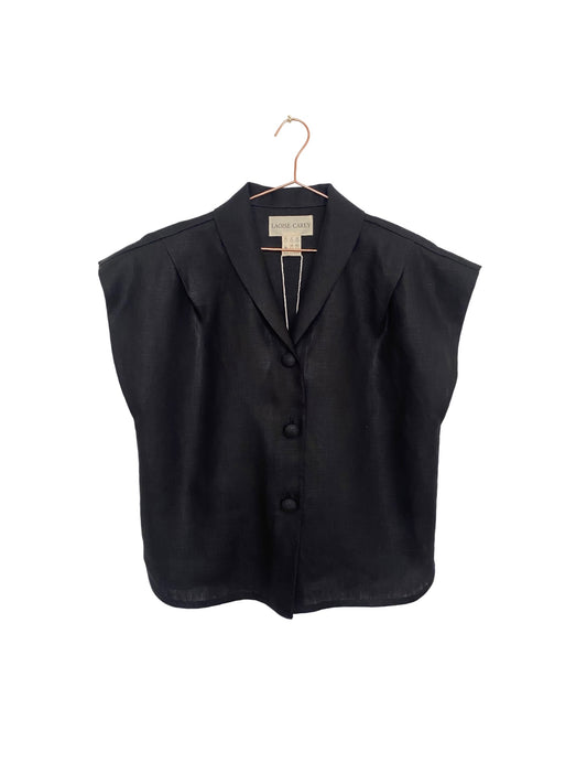 CIARDHA Black Irish Linen Blouse