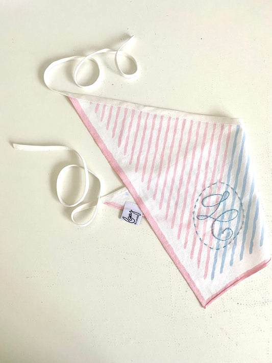 Candy Stripe Monogram Bandana