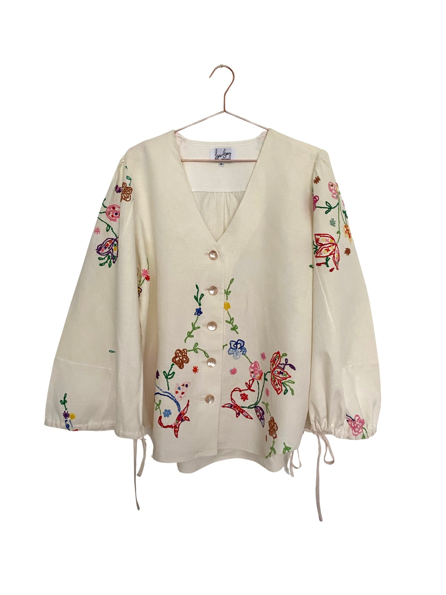 Claddagh Blouse Cream with Embroidery M