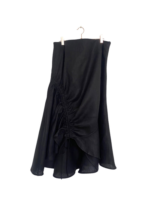 CAOILFHIONN Black Irish Linen Skirt