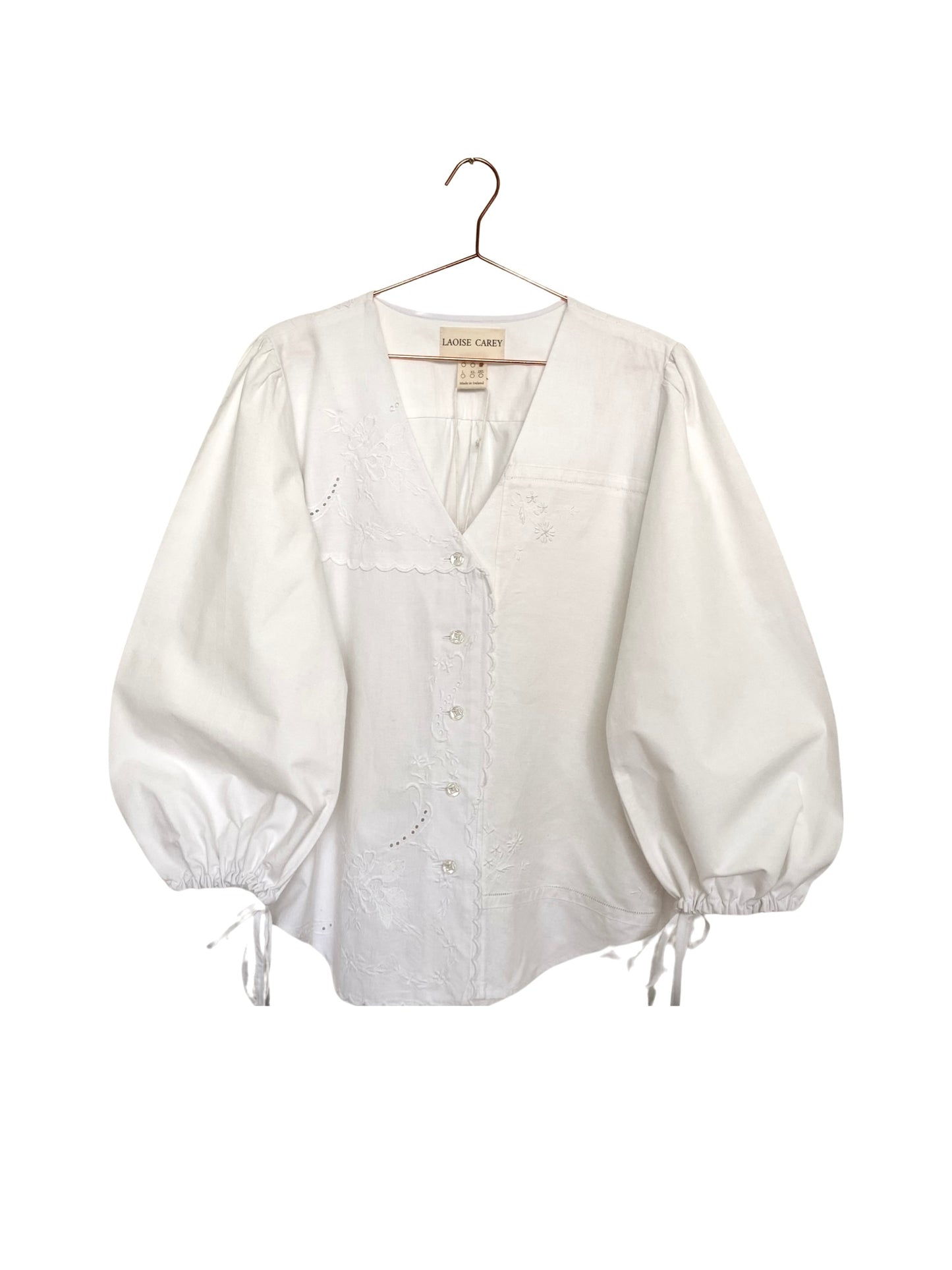 CLADDAGH Blouse Starched White Cotton