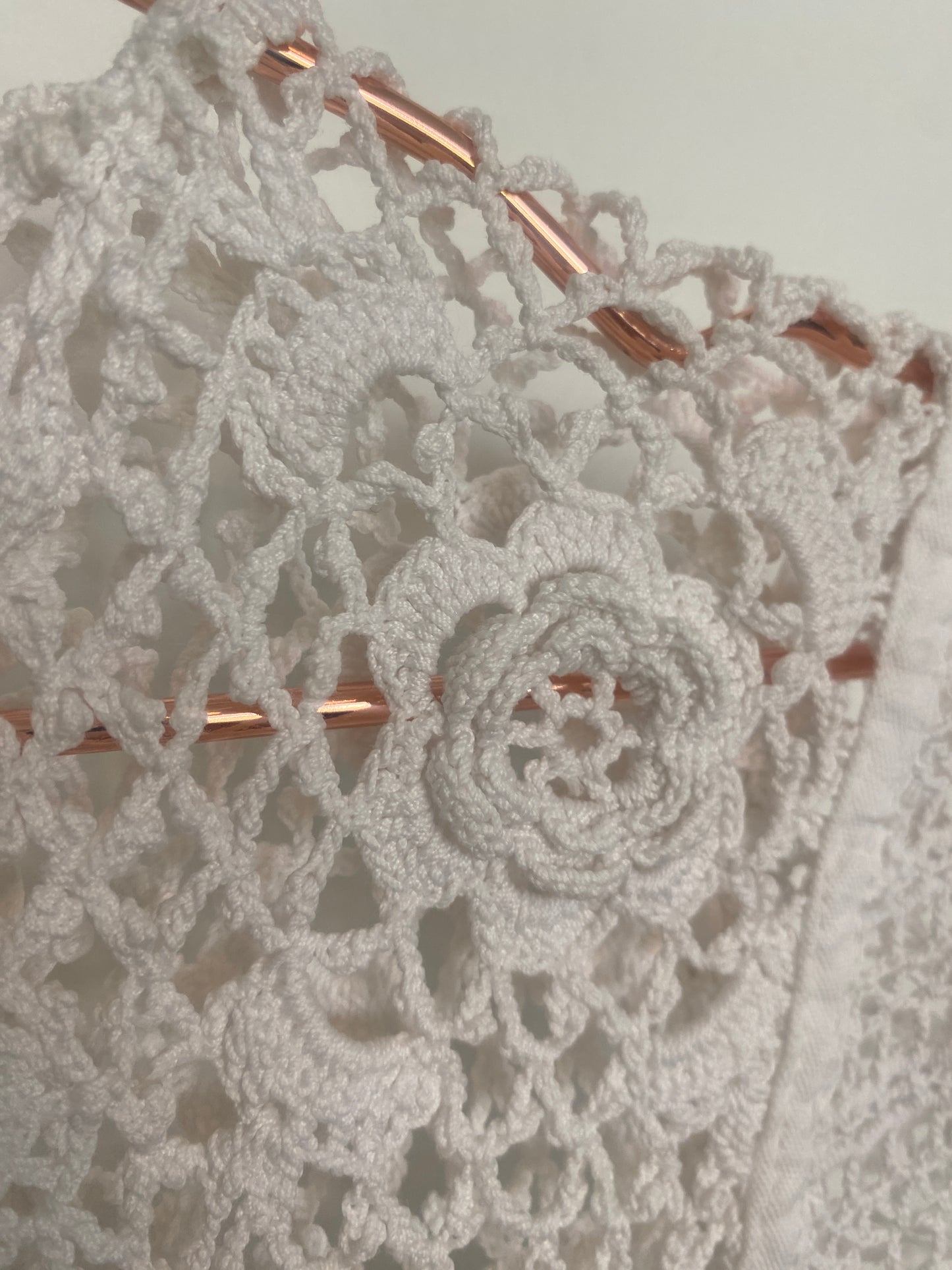 Reworked Vintage Irish Crochet Top XS