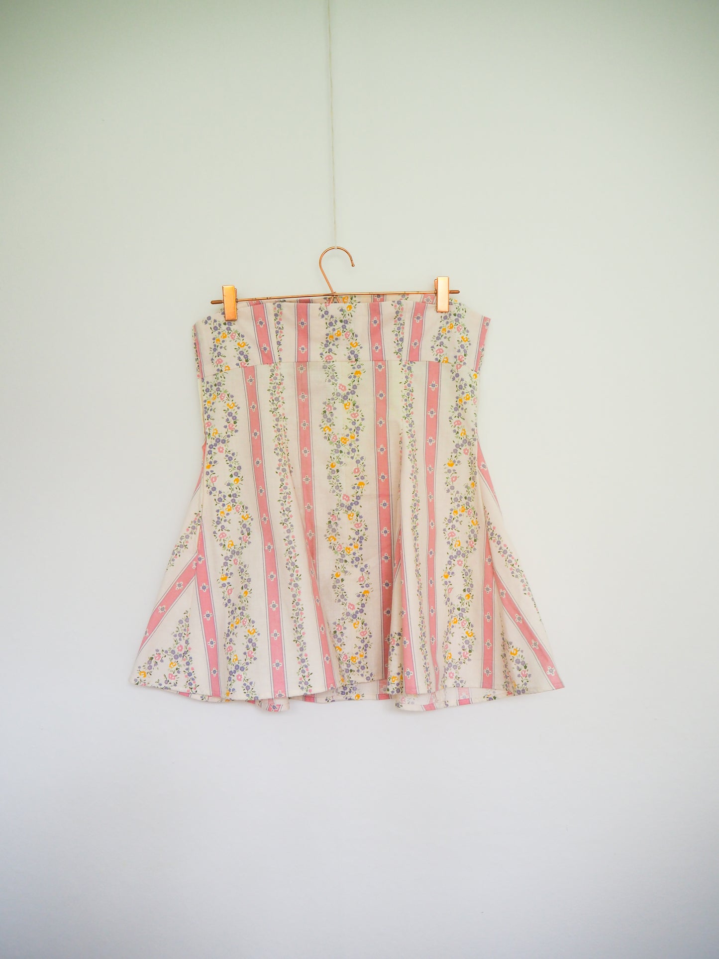 'Maebh' Playsuit in Pink Floral Stripe UK 12