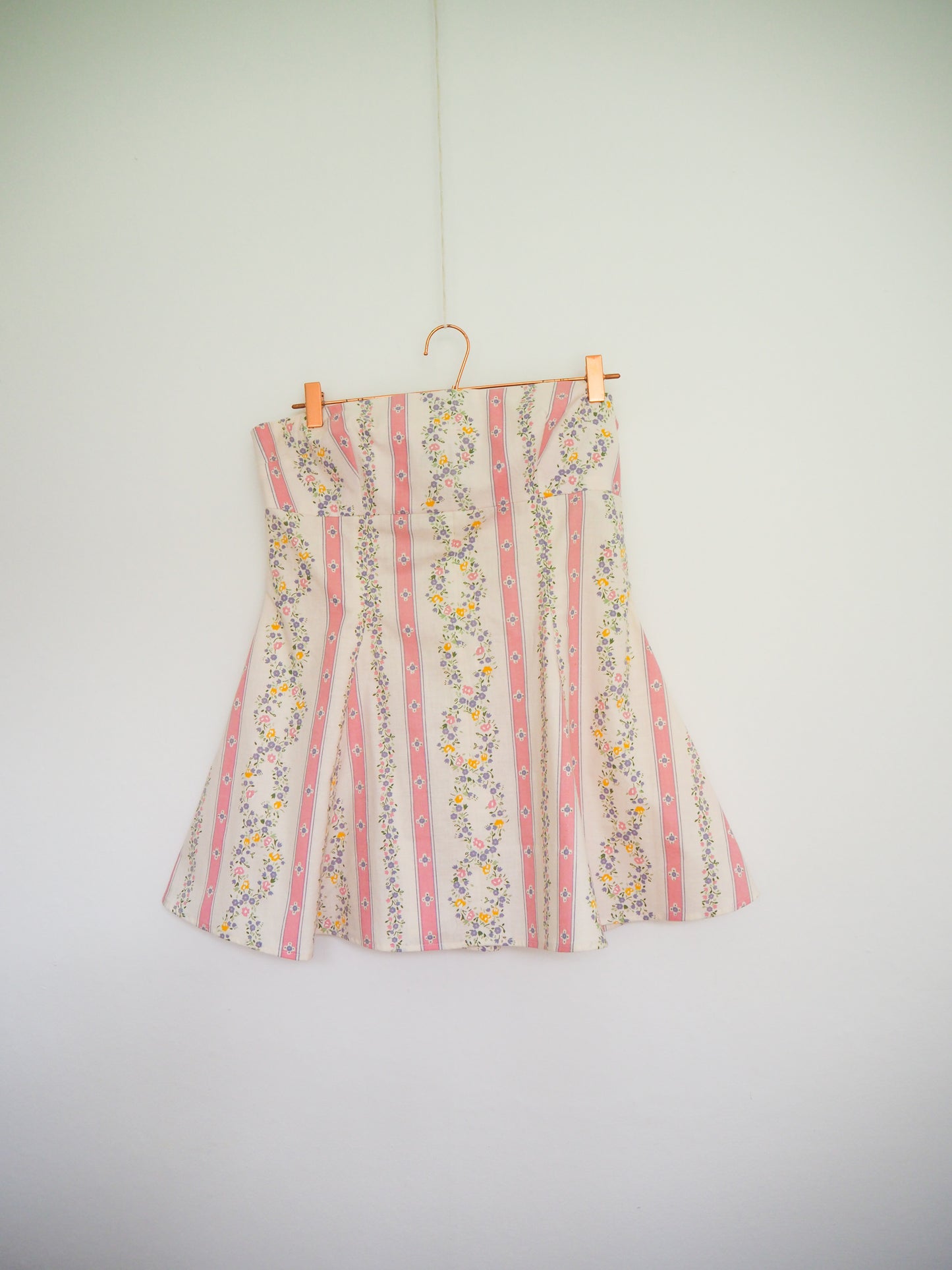 'Maebh' Playsuit in Pink Floral Stripe UK 12