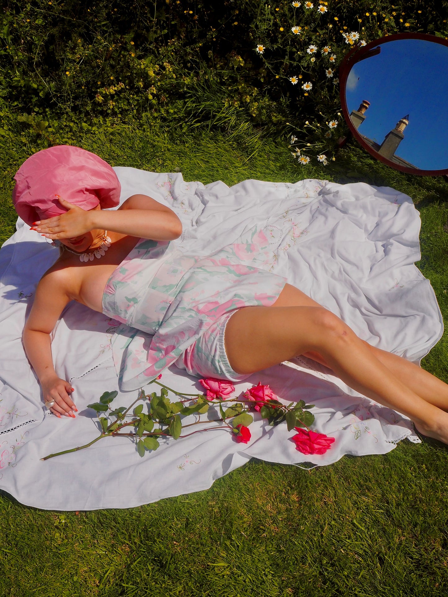 'Maebh' Playsuit in Pink Floral UK 6