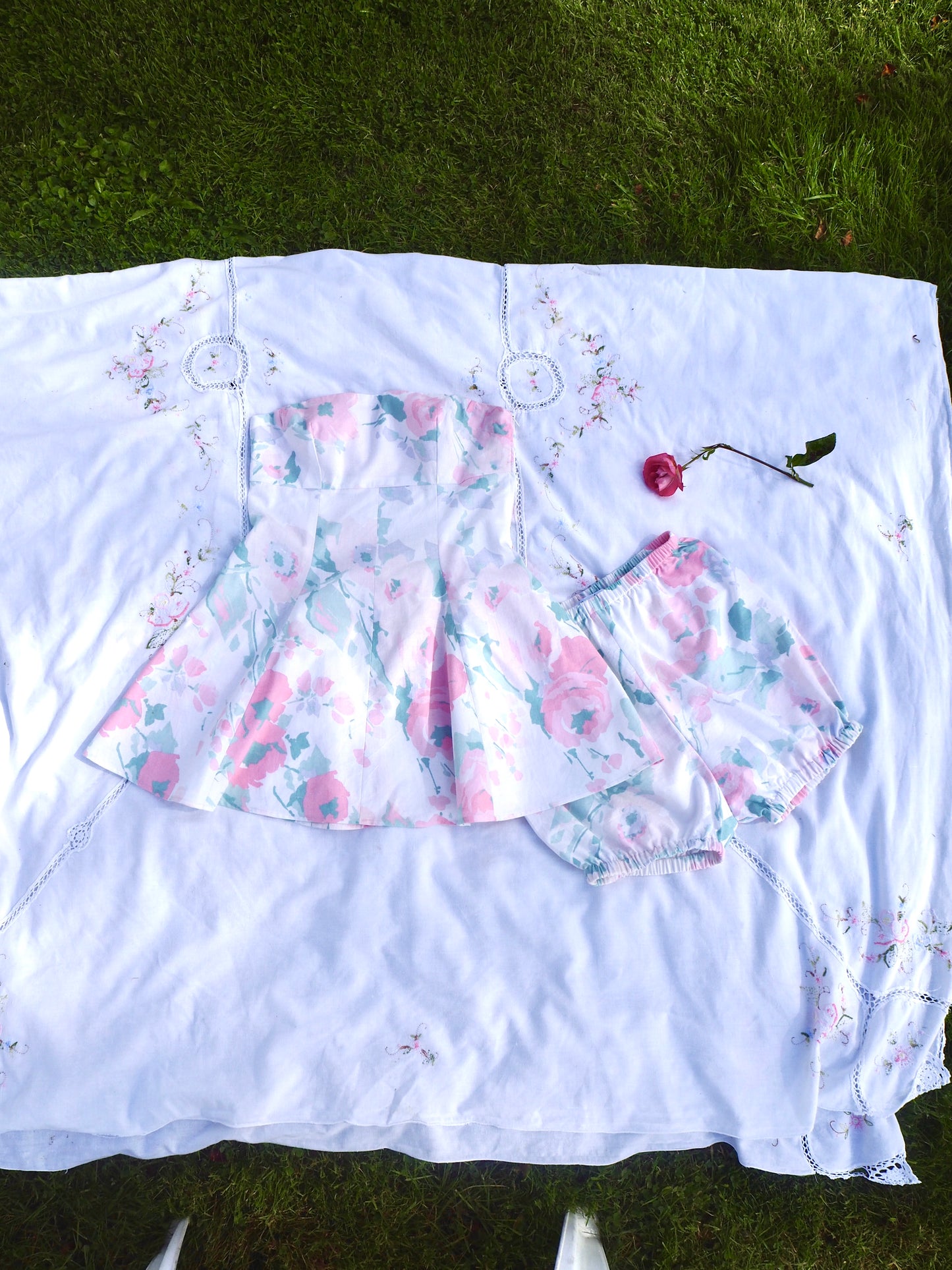'Maebh' Playsuit in Pink Floral UK 6