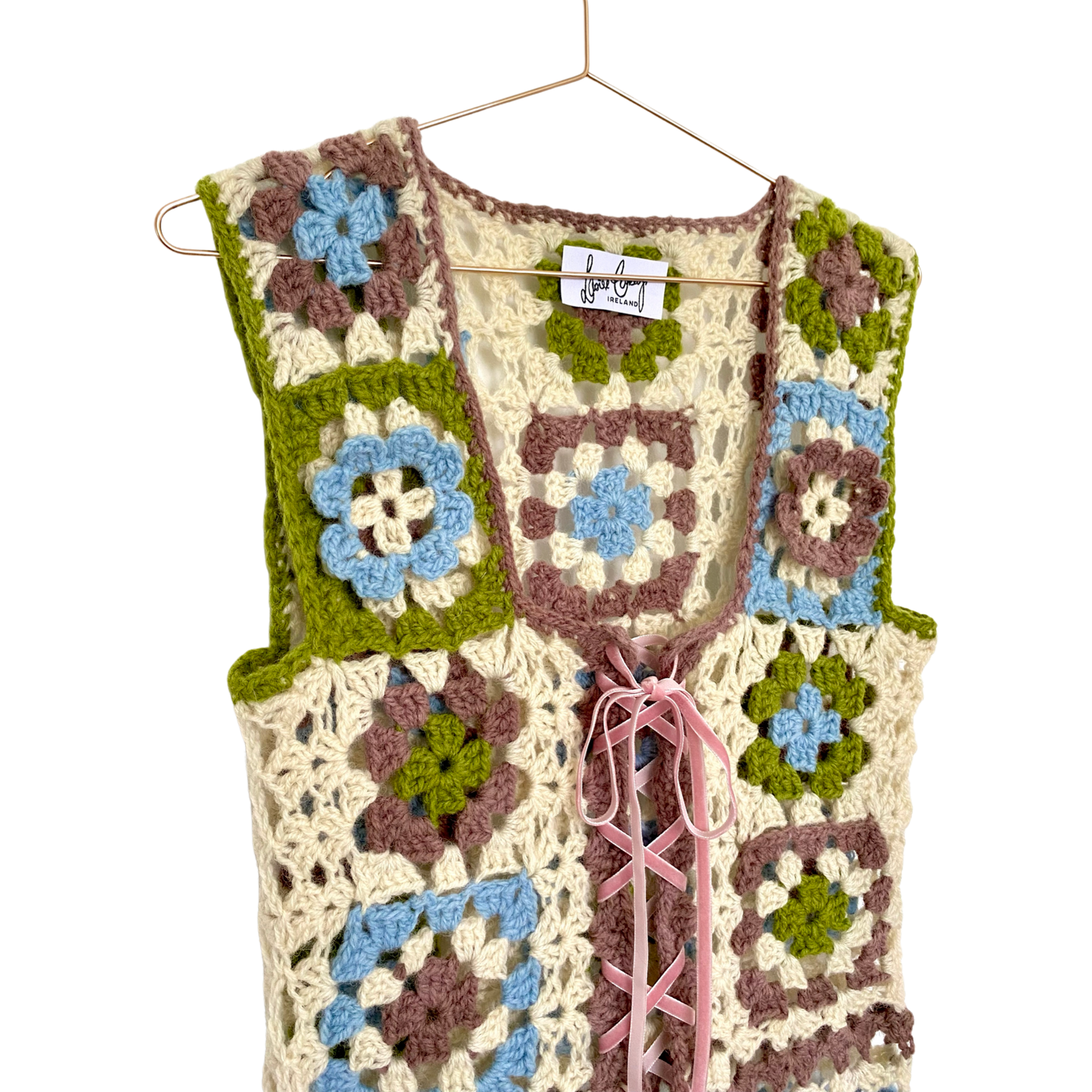 Seonaid Irish Wool Crochet Waistcoat S