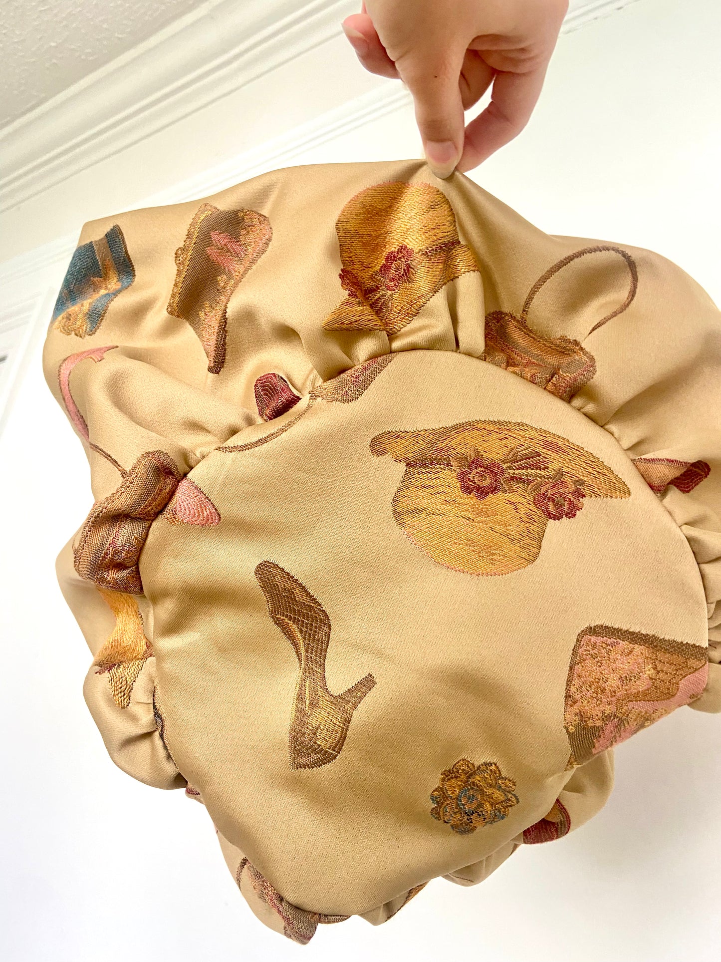 XL Satin Monogram Soft Pouffe Bag